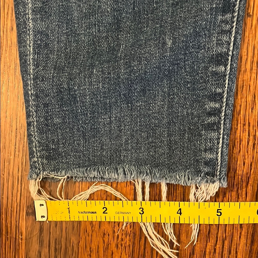 Mother High Waisted Looker Ankle Fray Jeans in Jumping Off Swings Size 25 - Picture 10 of 15